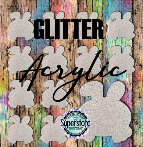 GLITTER Acrylic - Bunny Tail - 10 or 20 count 1.5 & 2 inch size - Sublimation Acrylic