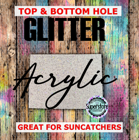 (2 HOLES) - Glitter Acrylic Colorado -  Sublimation Acrylic