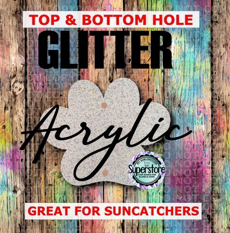 (2 HOLES) - Glitter Acrylic Paw -  Sublimation Acrylic