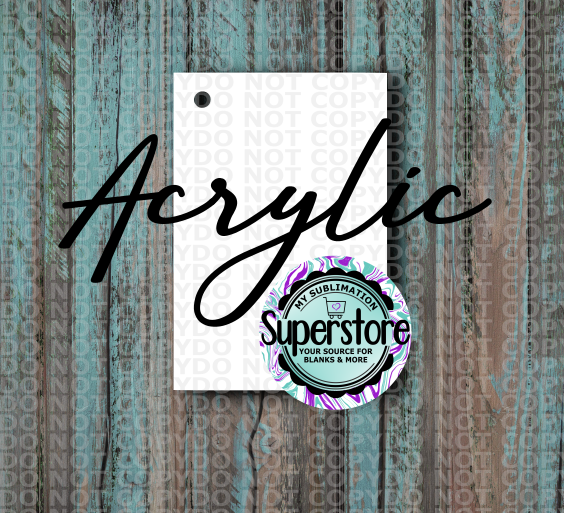 Acrylic - Rectangle Side Hole - 10 or 20 count 1.5 & 2 inch size - Sublimation Acrylic