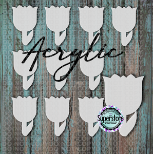 Acrylic Tulip - 10 or 20 count 1.5 & 2 inch size - Sublimation Acrylic