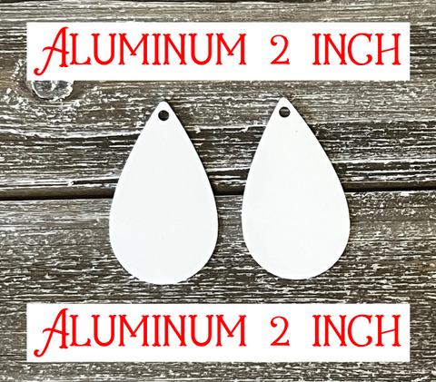 Aluminum 2 inch tear drop earrings