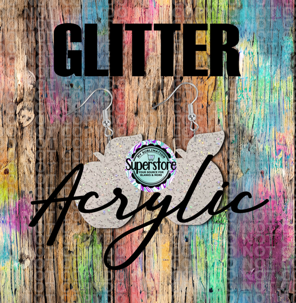 Glitter Acrylic Apple -  Earrings - 5 & 10 pairs 1.5 & 2 inch size - Sublimation Acrylic