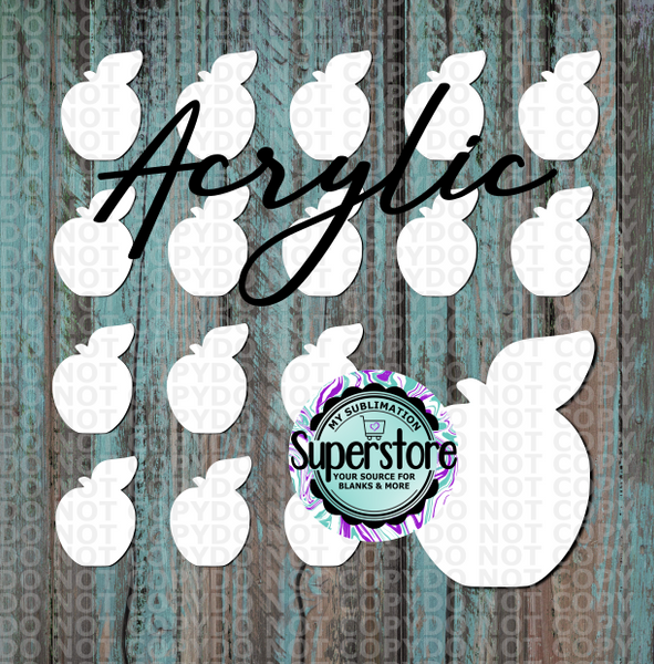 Acrylic Apple - 10 or 20 count 1.5 & 2 inch size - Sublimation Acrylic