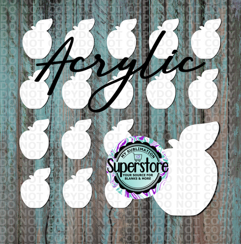 Acrylic Apple - 10 or 20 count 1.5 & 2 inch size - Sublimation Acrylic