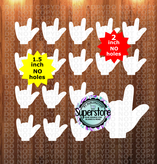 ASL Hand - 10 or 20pc bundle - 1.5 or 2 inch size (great for badge reels & hairbow centers