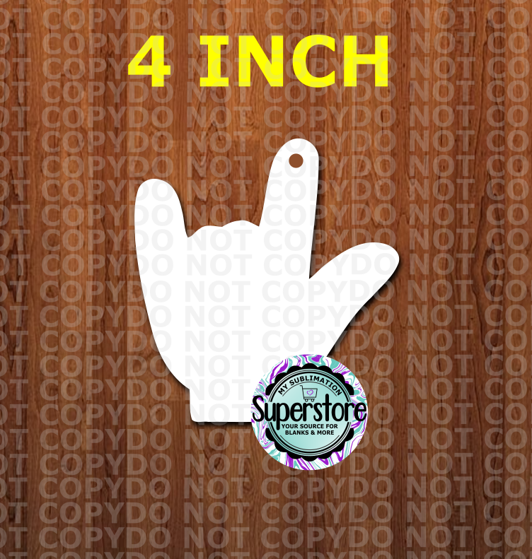 4 inch ASL hand ornament WITH hole or NO hole option  - MDF Sublimation Blank