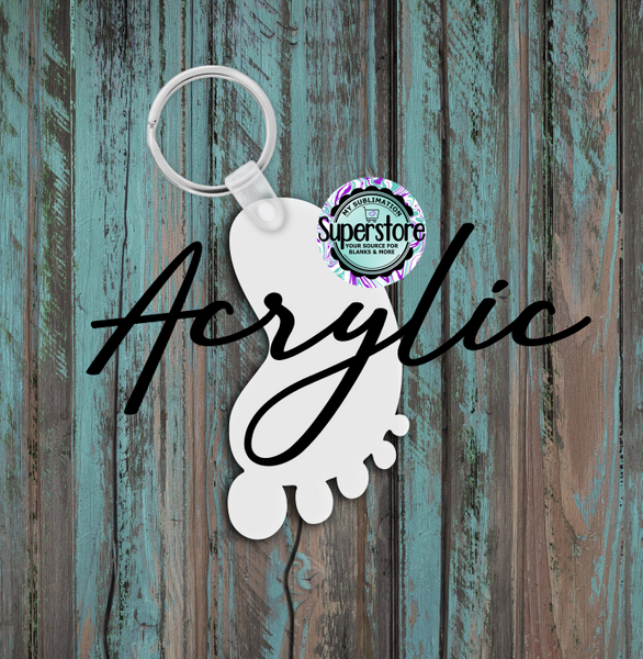 2.5 inch Acrylic Baby Foot - Keychain -  Sublimation Acrylic