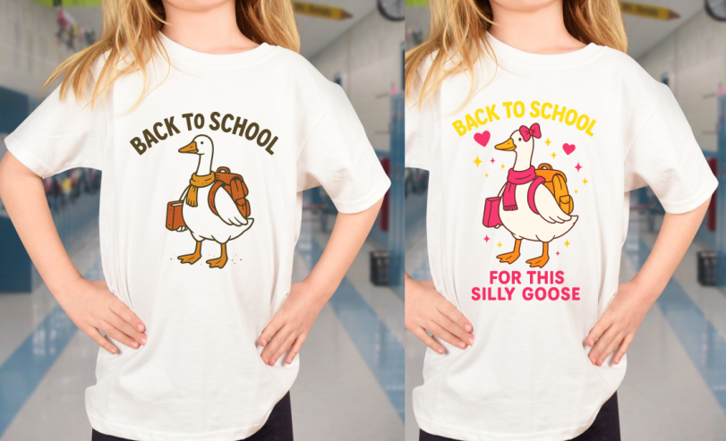 Digital Download - Back To School Goose - for our sublimation blanks