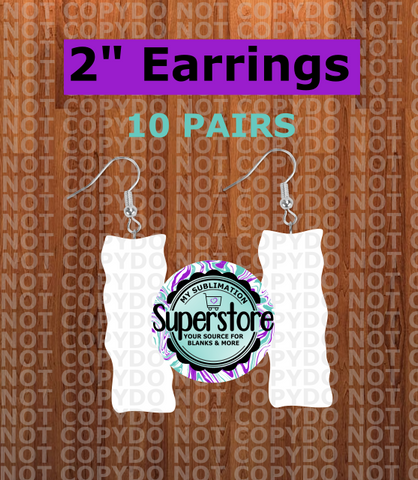 2 inch - Bacon earrings 10 pairs - MDF Sublimation Blank