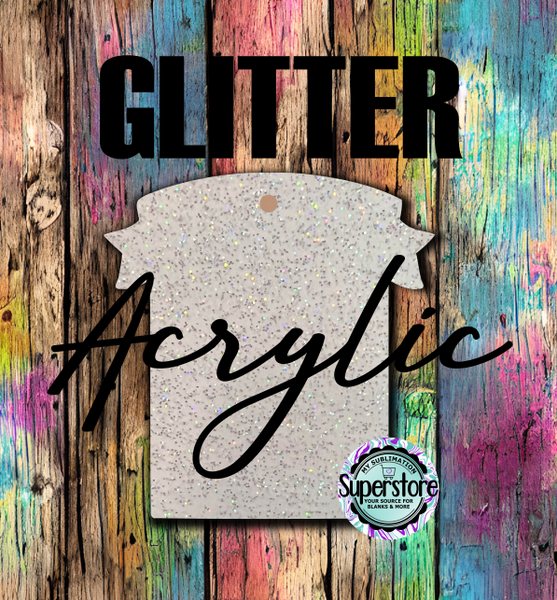 GLITTER Banner Rectangle -  With or Without Hole  - Sublimation Acrylic