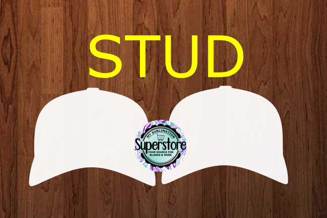 10 or 20 pair bulk buy - Baseball Cap  .60 inch studs for earrings