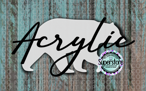 Clear Acrylic - Bear -  With or Without Hole  - Sublimation Acrylic