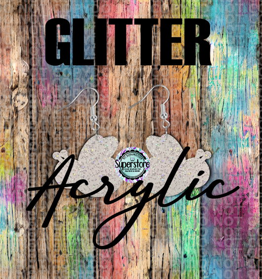 Glitter Acrylic Bee -  Earrings - 5 & 10 pairs 1.5 & 2 inch size - Sublimation Acrylic
