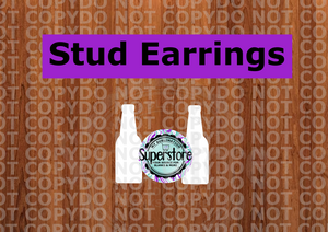 10 or 20 pair bulk buy - Beer bottle .60 inch studs for earrings