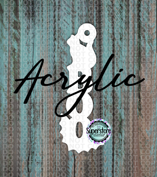 Clear Acrylic - Boo Cat -  With or Without Hole  - Sublimation Acrylic