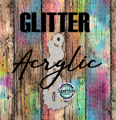 GLITTER Boo Cat -  With or Without Hole  - Sublimation Acrylic