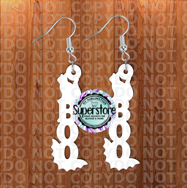 Boo Cat earrings size  1.5 inch or 2 inch MDF - BULK PURCHASE 10pair