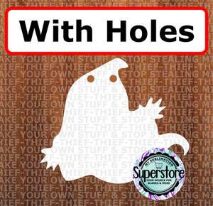 Boo Ghost - with holes - Wall Hanger - 5 sizes to choose from - Sublimation Blank
