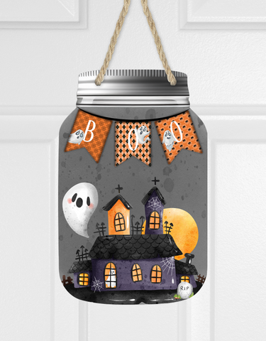 Boo Halloween Mason Jar - made for our blanks