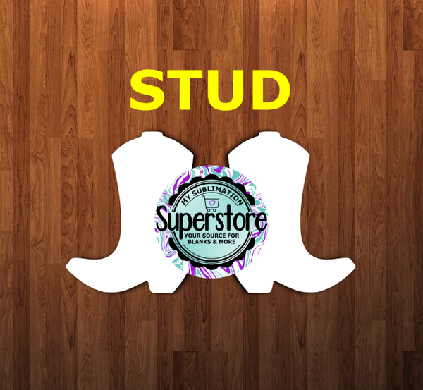 10 or 20 pair bulk buy - Cowboy Boot STUD  - .50 inch studs for earrings