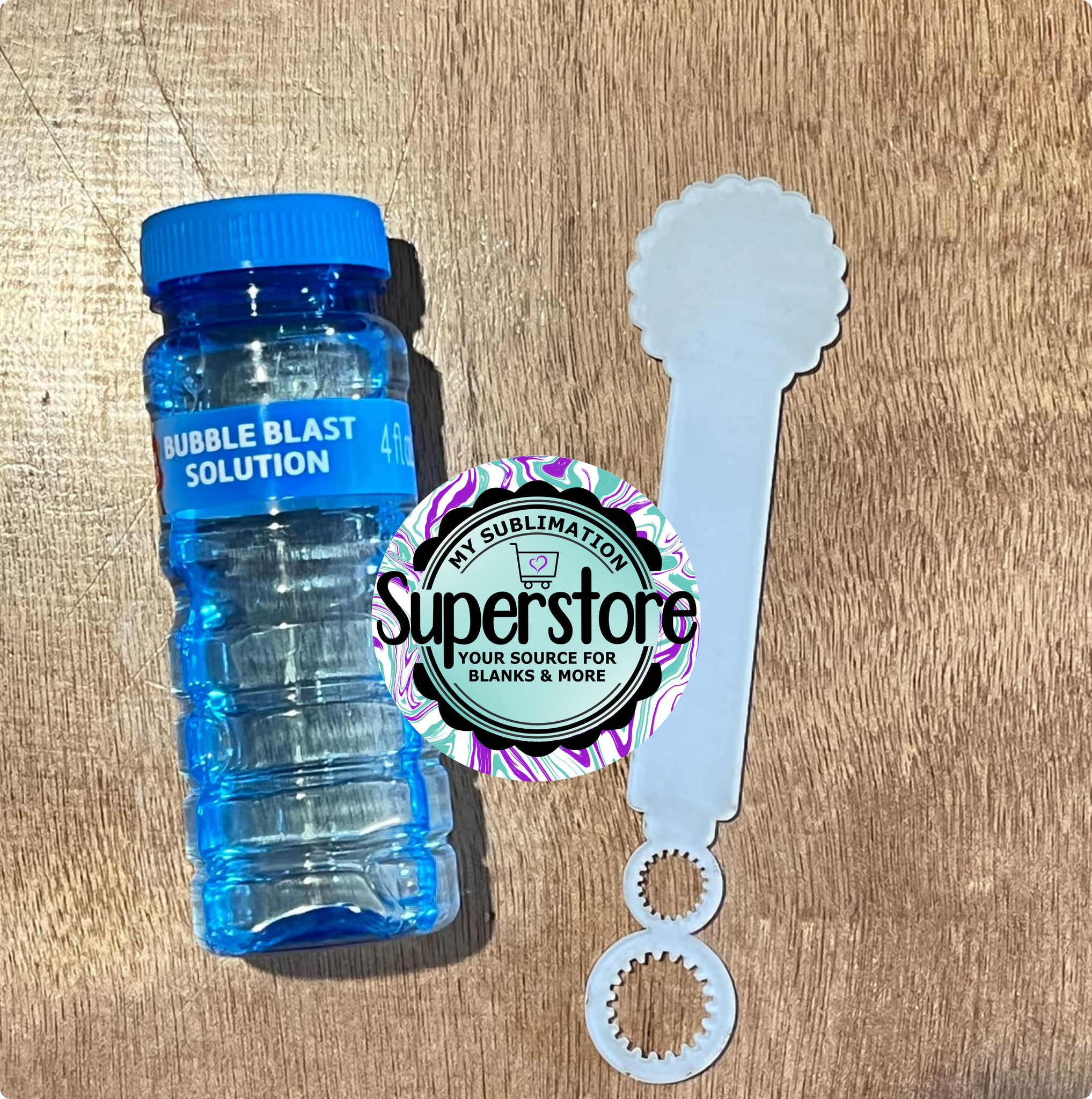 Clear Acrylic - Scalloped Bubble Wand - Sublimation Acrylic
