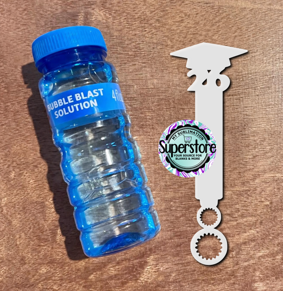 Clear Acrylic - Graduation Cap 26 Bubble Wand - Sublimation Acrylic