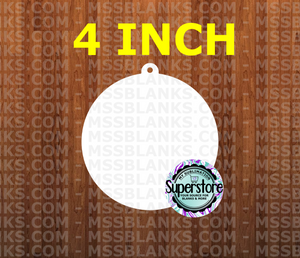 (4 inch) - NEW Round WITH HOLE - MDF sublimation ornament -  single sided