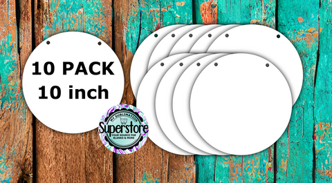 10 PACK DEAL - with holes 10 inch round USA doorhanger  - BULK PURCHASE
