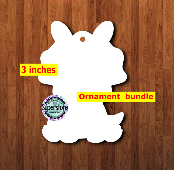 Bunny Triceratops Dino - With or Without Hole - bundle price - MDF sublimation blanks