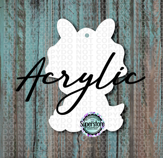 Clear Acrylic -  Bunny Triceratops Dino -  With or Without Hole  - Sublimation Acrylic