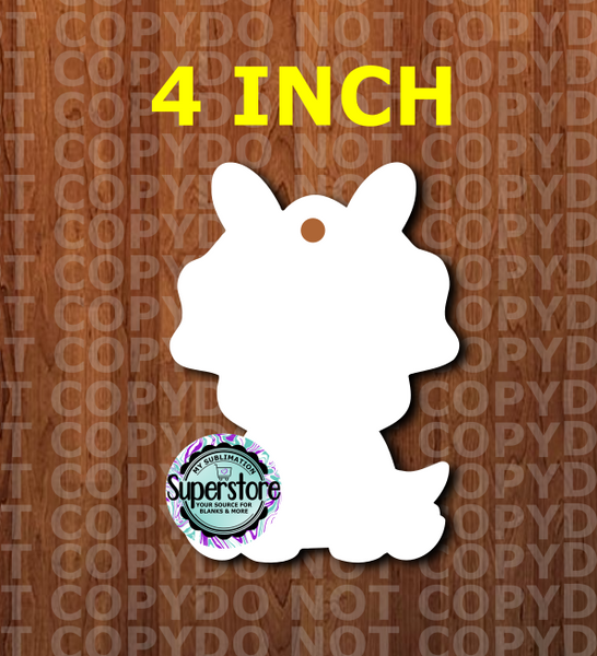 (4 inch) - Bunny Triceratops Dino - With or Without Hole - MDF Single Sided