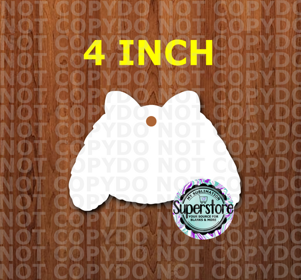 (4 inch) - Bunny head with bow - With or Without Hole - MDF Single Sided