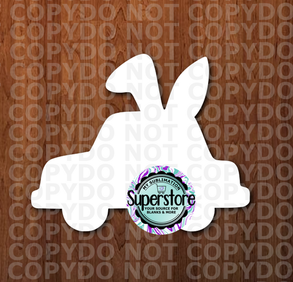 (4 inch) - Bunny Car  - With or Without Hole - MDF Single Sided
