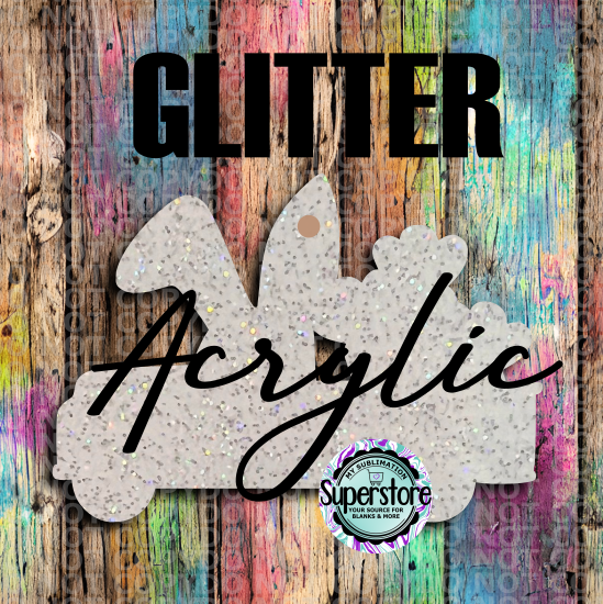 GLITTER Bunny Carrot Truck -  With or Without Hole  - Sublimation Acrylic