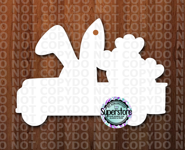 (4 inch) - Bunny Carrot Truck  - With or Without Hole - MDF Single Sided
