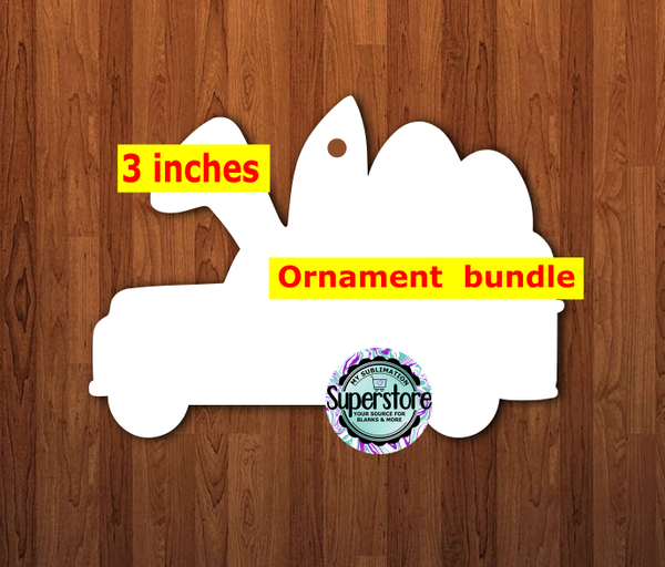 Bunny Egg Truck - With or Without Hole - ornament bundle price - MDF sublimation blanks