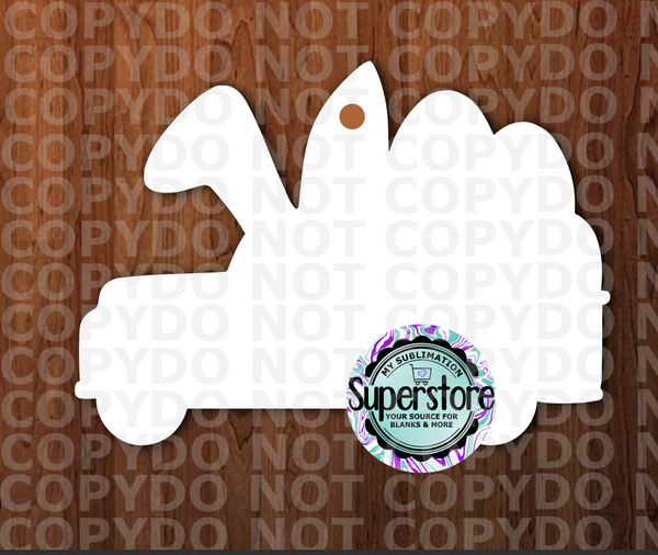 (4 inch) - Bunny Egg Truck  - With or Without Hole - MDF Single Sided