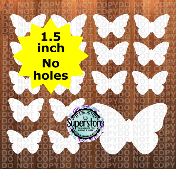 10 or 20pc bundle - 1.5 or 2 inch size Butterfly - (great for badge reels & hairbow centers)