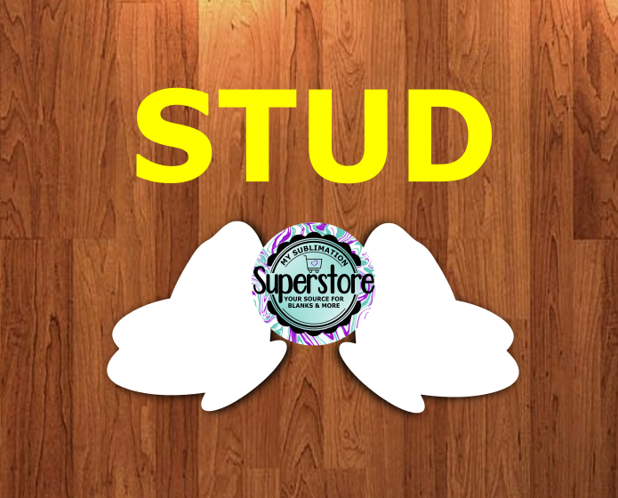 10 or 20 pair bulk buy - Half Butterfly  - .50 inch studs for earrings