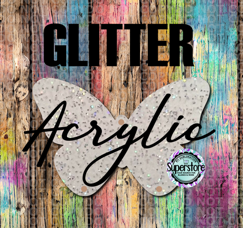 (3 HOLES) - Glitter Acrylic Butterfly  - Sublimation Acrylic