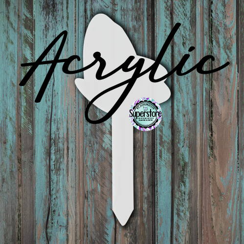 Clear Acrylic Side Butterfly Garden Stake - Sublimation Acrylic