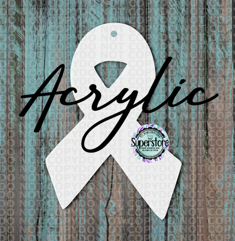 Acrylic Cancer ribbon With or Without Hole  - Sublimation Acrylic