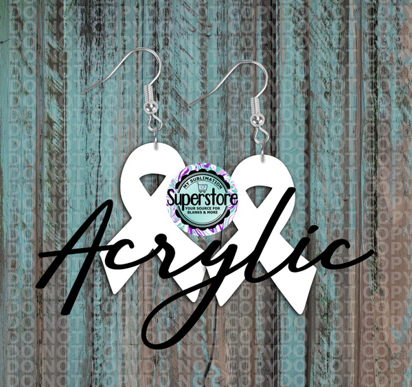 Clear Acrylic Ribbon -  Earrings -  5 & 10 pairs 1.5 & 2 inch size - Sublimation Acrylic