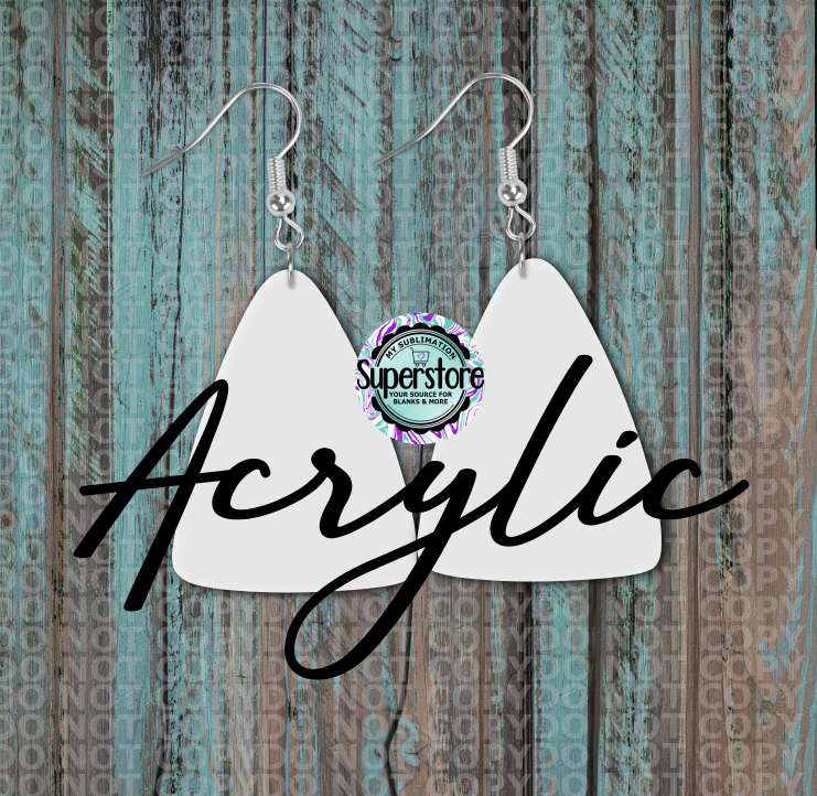 Clear Acrylic Candy Corn -  Earrings -  5 & 10 pairs 1.5 & 2 inch size - Sublimation Acrylic