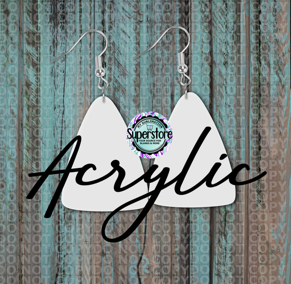 Clear Acrylic Candy Corn -  Earrings -  5 & 10 pairs 1.5 & 2 inch size - Sublimation Acrylic