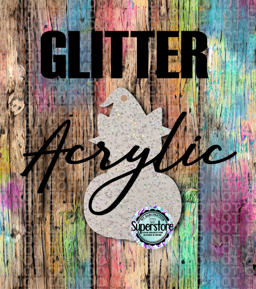 GLITTER Cat In Pumpkin  -  With or Without Hole  - Sublimation Acrylic