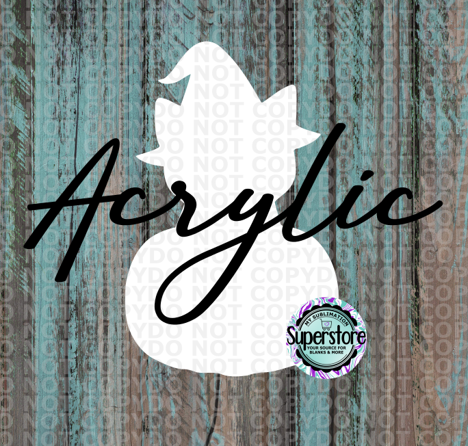 Clear Acrylic - Cat In Pumpkin -  With or Without Hole  - Sublimation Acrylic