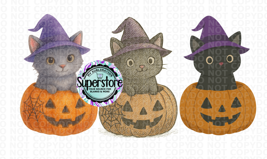 Digital Download -  Cat In Pumpkin 3 pc Bundle - for our sublimation blanks