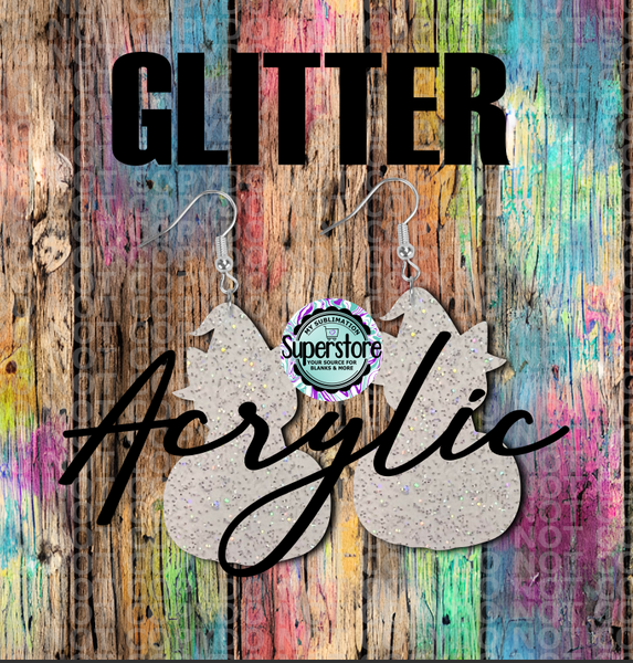 Glitter Acrylic Cat In Pumpkin -  Earrings - 5 & 10 pairs 1.5 & 2 inch size - Sublimation Acrylic